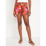 High-Waisted Linen-Blend Shorts -- 3.5-inch inseam Hot Deal