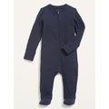 Unisex 2-Way-Zip Sleep & Play Rib-Knit Footed One-Piece for Baby