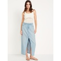 Mid-Rise Jean Maxi Skirt