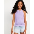 Crochet-Knit Tank Top for Girls