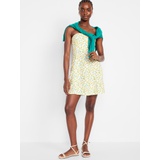 Fit & Flare Linen-Blend Mini Dress Hot Deal