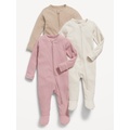 2-Way-Zip Sleep & Play Footed One-Piece 3-Pack for Baby