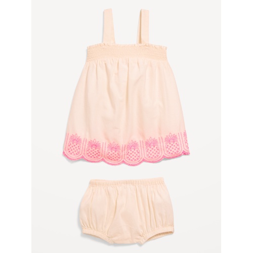 올드네이비 Sleeveless Smocked Embroidered Top and Bloomer Shorts Set for Baby