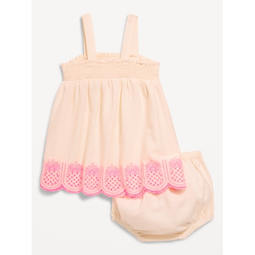 올드네이비 Sleeveless Smocked Embroidered Top and Bloomer Shorts Set for Baby