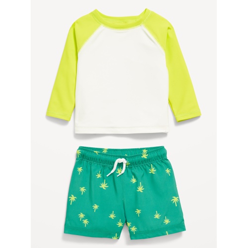 올드네이비 Graphic Rashguard Swim Top and Trunks for Baby