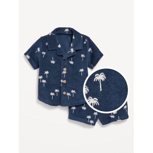 올드네이비 Printed Loop-Terry Shirt and Shorts Set for Baby