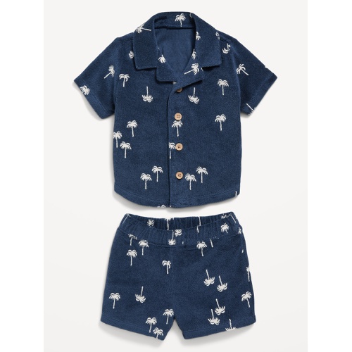 올드네이비 Printed Loop-Terry Shirt and Shorts Set for Baby