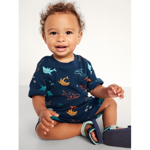 올드네이비 Printed Thermal-Knit Pocket T-Shirt and Shorts Set for Baby