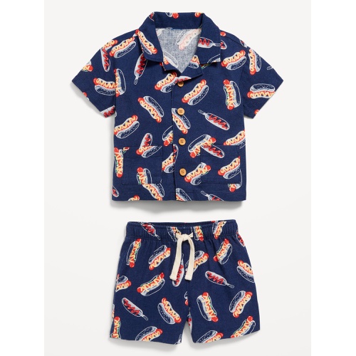 올드네이비 Printed Shirt and Shorts Set for Baby Hot Deal