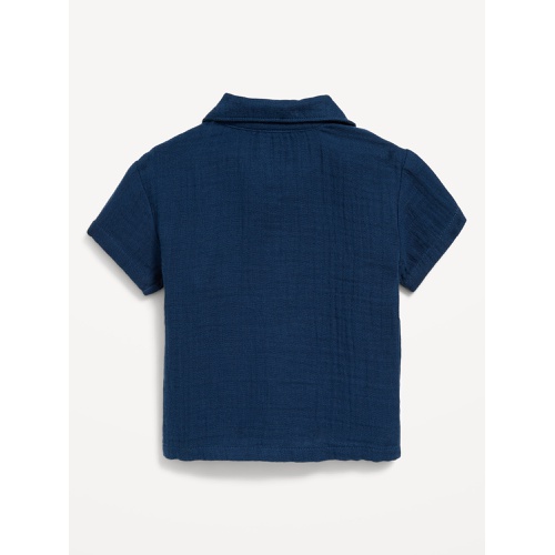 올드네이비 Short-Sleeve Embroidered Camp Shirt for Baby