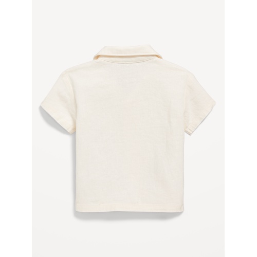 올드네이비 Short-Sleeve Linen-Blend Graphic Camp Shirt for Baby