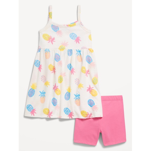올드네이비 Printed Cami Dress and Biker Shorts Set for Toddler Girls Hot Deal