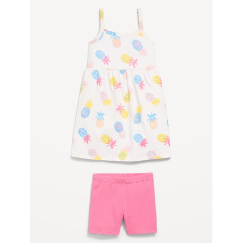 올드네이비 Printed Cami Dress and Biker Shorts Set for Toddler Girls Hot Deal