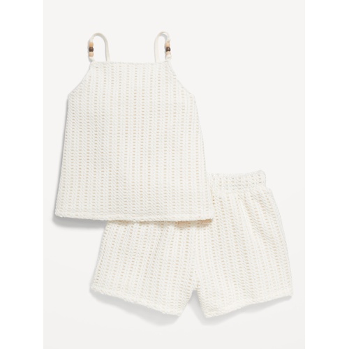 올드네이비 Crochet-Knit Beaded Tank Top and Shorts Set for Toddler Girls