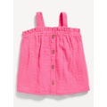 Sleeveless Button-Front Top for Toddler Girls