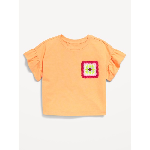 올드네이비 Short-Sleeve Crochet-Knit Graphic Top for Toddler Girls