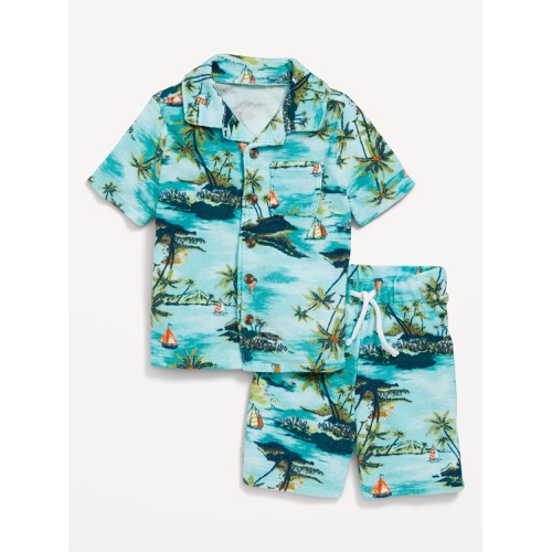 올드네이비 Printed Loop-Terry Shirt and Shorts Set for Toddler Boys