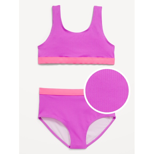 올드네이비 Ribbed Color-Block Bikini Swim Set for Girls