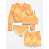 4-Piece Rashguard Swim Set for Girls Hot Deal