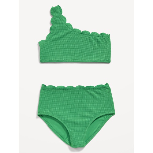 올드네이비 One-Shoulder Scallop-Trim Swim Set for Girls