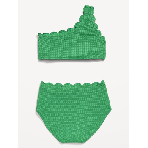 올드네이비 One-Shoulder Scallop-Trim Swim Set for Girls