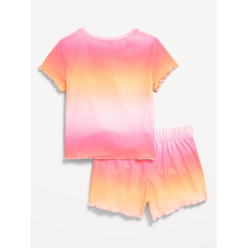 올드네이비 Printed Rib-Knit Pajama Top and Shorts Set for Girls