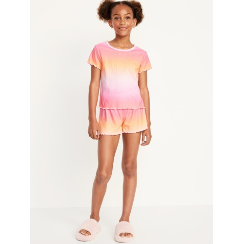 올드네이비 Printed Rib-Knit Pajama Top and Shorts Set for Girls