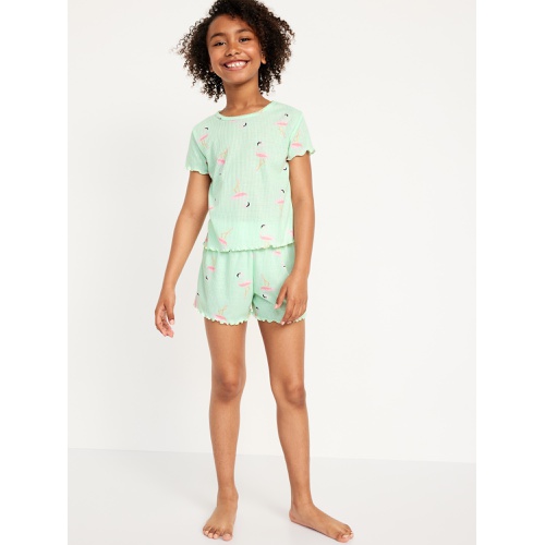 올드네이비 Printed Rib-Knit Pajama Top and Shorts Set for Girls