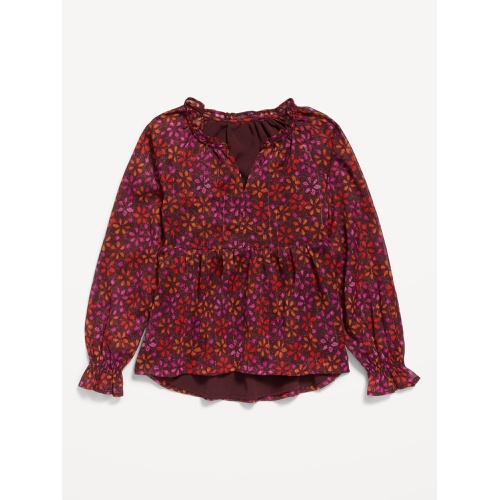 올드네이비 Long-Sleeve Printed Chiffon Top for Girls