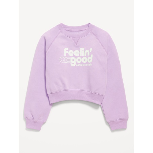 올드네이비 Raglan-Sleeve Crew-Neck Sweatshirt for Girls Hot Deal