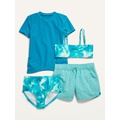 4-Piece Bandeau Swim Set for Girls