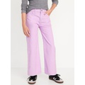 High-Waisted Baggy Wide-Leg Corduroy Pants for Girls