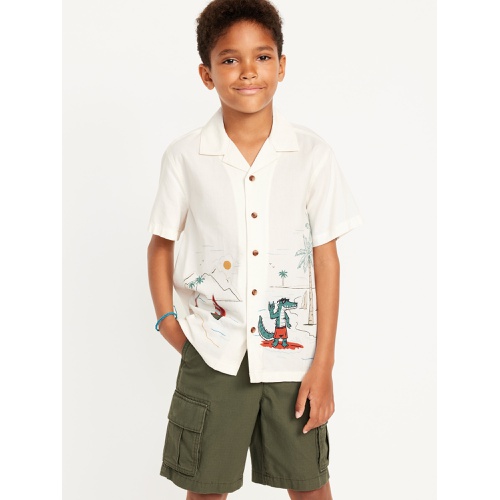 올드네이비 Short-Sleeve Graphic Camp Shirt for Boys Hot Deal