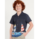 Short-Sleeve Graphic Camp Shirt for Boys