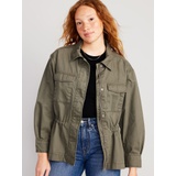 Cinched-Waist Utility Jacket Hot Deal