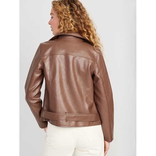 올드네이비 Faux-Leather Belted Biker Jacket Hot Deal