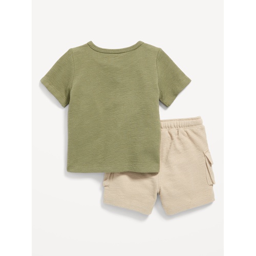 올드네이비 Textured Henley Pocket T-Shirt and Shorts Set for Baby Hot Deal