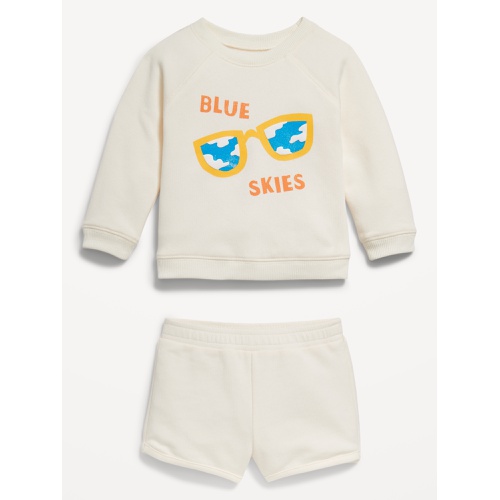 올드네이비 Crew-Neck Graphic Sweatshirt and Shorts Set for Baby