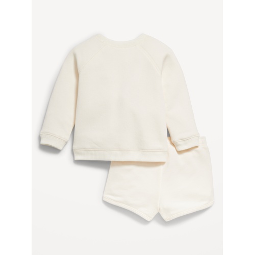 올드네이비 Crew-Neck Graphic Sweatshirt and Shorts Set for Baby