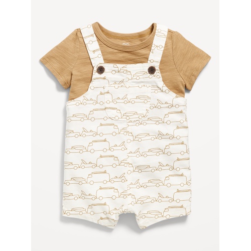 올드네이비 Little Navy Organic-Cotton T-Shirt and Overalls Set for Baby