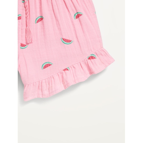 올드네이비 Short-Sleeve Ruffled Top and Shorts Set for Toddler Girls Hot Deal