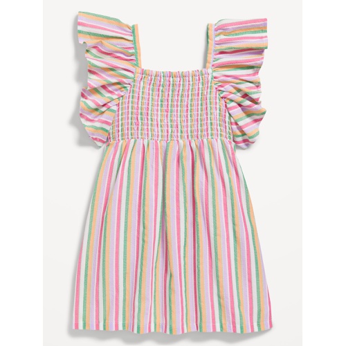 올드네이비 Textured Ruffle Short-Sleeve Smocked Dress for Toddler Girls