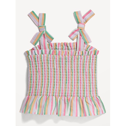 올드네이비 Sleeveless Bow-Tie Smocked Textured Dobby Top for Toddler Girls