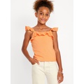 Fitted Ruffle-Trim Tank Top for Girls