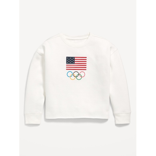 올드네이비 IOC Heritageⓒ Graphic Crew-Neck Sweatshirt for Girls