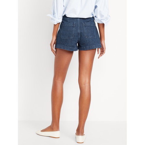 올드네이비 High-Waisted Jean Trouser Shorts -- 3-inch inseam