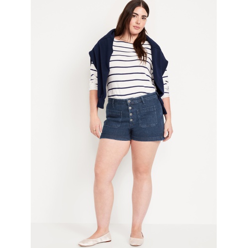 올드네이비 High-Waisted Jean Trouser Shorts -- 3-inch inseam