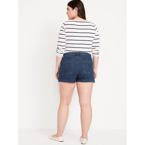 올드네이비 High-Waisted Jean Trouser Shorts -- 3-inch inseam