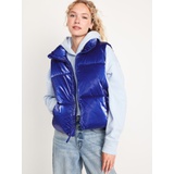 Water-Resistant Shiny Puffer Vest