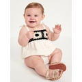 Sleeveless Crochet-Trim One-Piece Romper for Baby